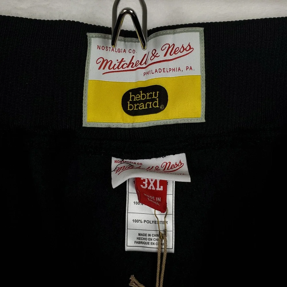 Hebru‎ Brantley Mitchell & Ness 3XL XXXL Jersey Shorts Embroidery Art Black NWT